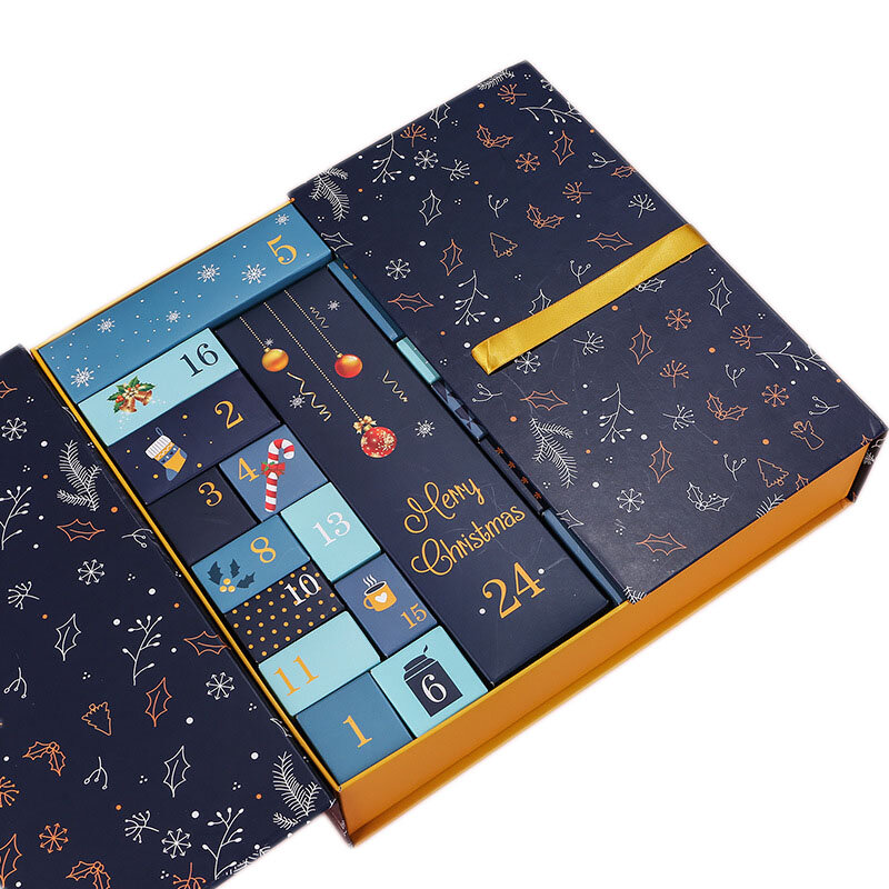 Kunden spezifisches Produkt Weihnachts verpackung Geschenk box Luxus benutzer definierte Lippenstift Lagerung bilden Kosmetik Advents kalender Box mit Logo