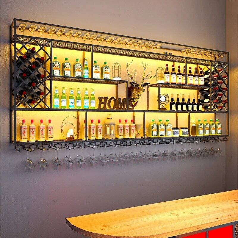 Vitrina de Bar montada en la pared, Armario Industrial moderno Para vino, soporte comercial, muebles Para el hogar