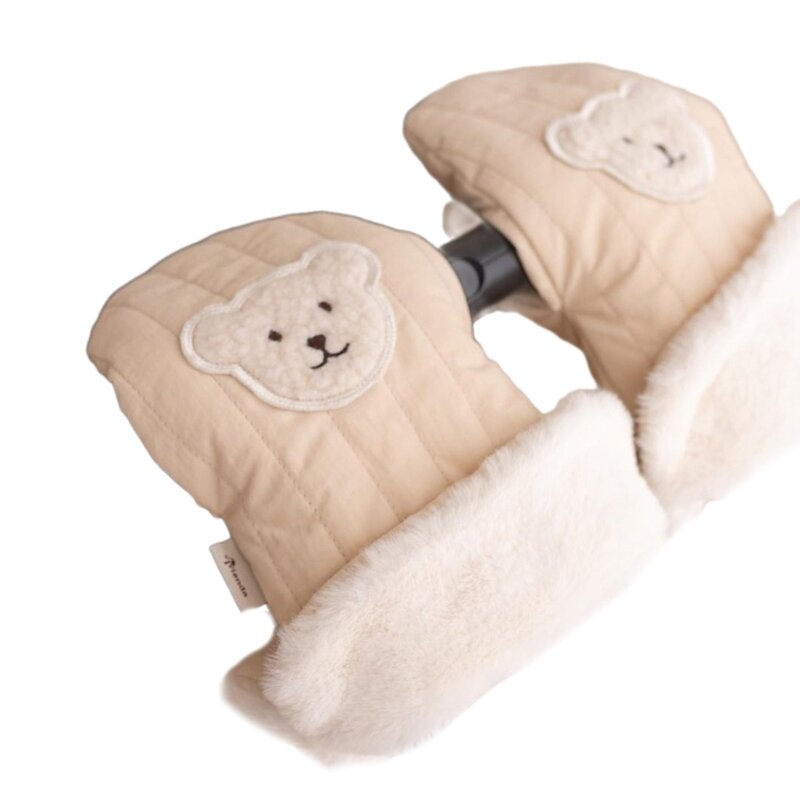 Y1UB Luvas mão quentes e à prova Protetores mão bonitos e isolados para carrinhos bebê