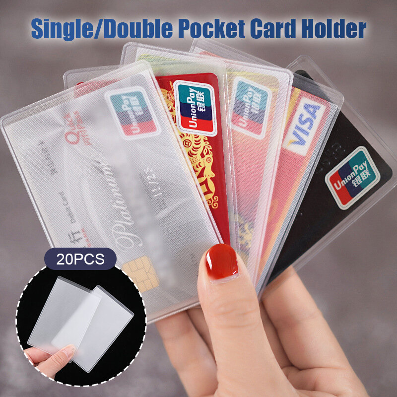 20 Stück PVC transparenter Karten halter wasserdicht Anti-Ent magneti sierungs schutz Karten abdeckung Bus Business Case Bank Kredit ausweis Inhaber