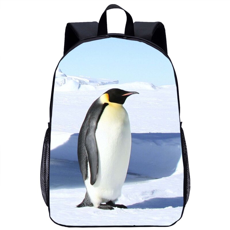 Wzór pingwina plecak dziewczęcy chłopcy torby szkolne modne nadruk z uroczym zwierzątkiem nastolatka torba podróżna o dużej pojemności dziecięce torby szkolne