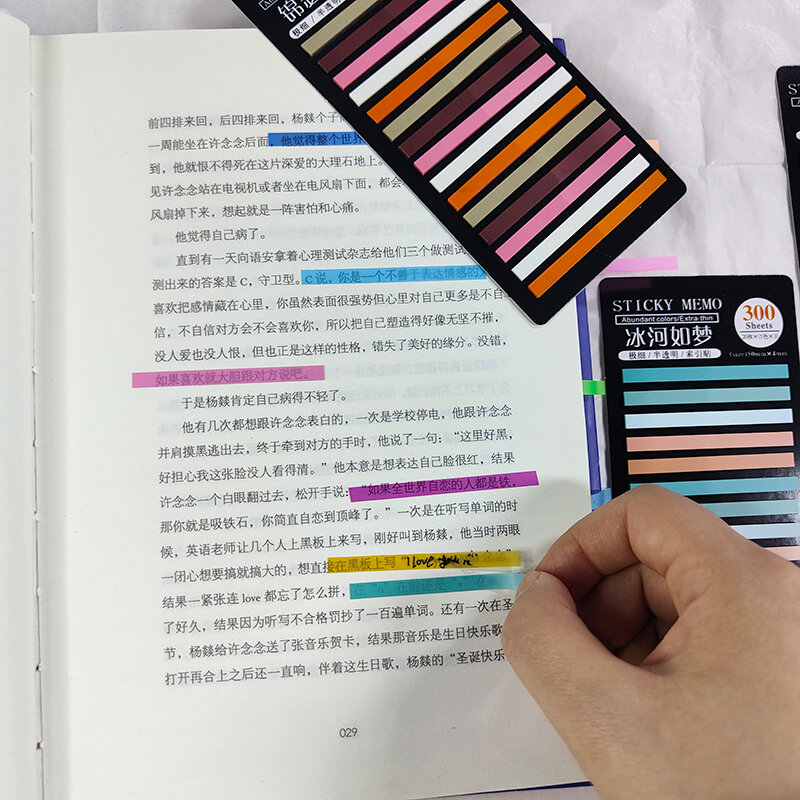 KindFuny 14 Packs Rainbow Color Index Memo Pad Stickers Notes Paper Sticker Notepad Bookmark School Supplies Kawaii Stationery
