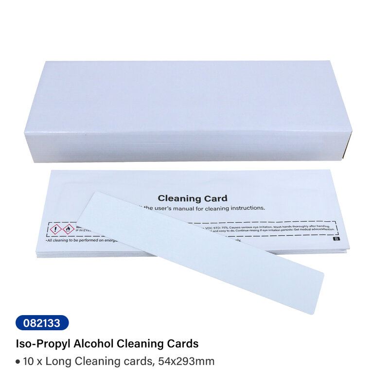 Compatível Fargo Card Printer Cleaning Kit, Inclui 10 Cartões CR80, 82133