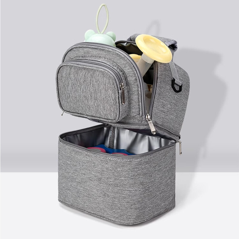 휴대용 여행용 작은 아기 기저귀 토트백, 작은 배낭 기능성 엄마 기저귀 책가방, 포켓 포함
