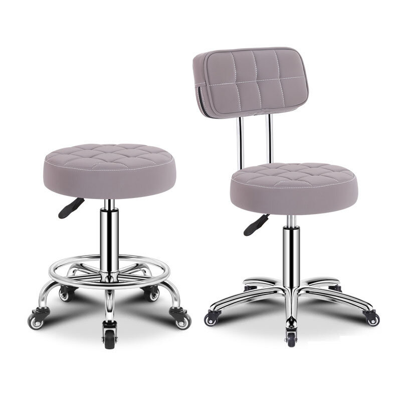 Barbershop Barber Salon Chair With Wheels Interior Furniture Professional Hairdressing Styling Chairs Beauty Round Leather Stool