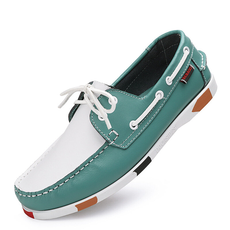 Novo couro genuíno mocassins dos homens tênis de condução sapatos causais sapatos femininos calçado docksides clássico barco sapatos