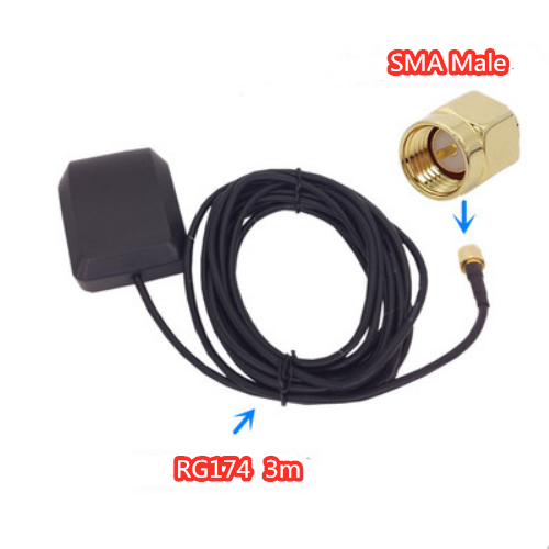 Antena de navegación GPS para DVD de coche, amplificador de antena GPRS Activo externo Universal, conector macho SMA