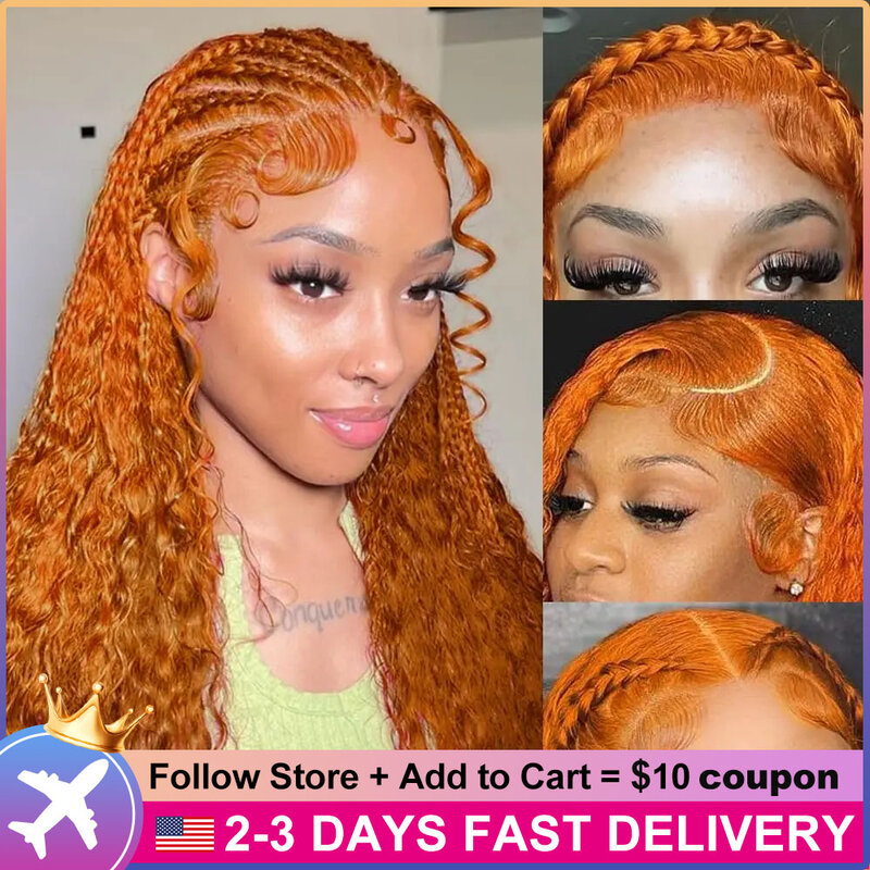 Parrucche per capelli umani ricci arancioni allo zenzero parrucche per capelli umani con Bob anteriore in pizzo trasparente HD per le donne con i capelli del bambino