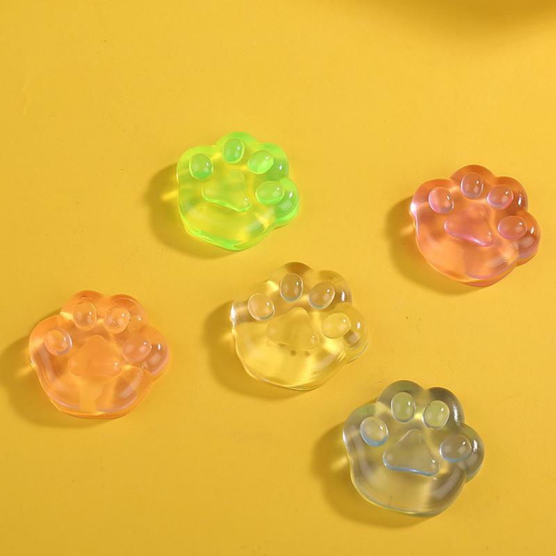 Cat Claw Shape Squeeze Toy, Mini bonito transparente Cat Claw Pinching Toy, Anti-stress Stress Relief Gadgets para crianças e adultos