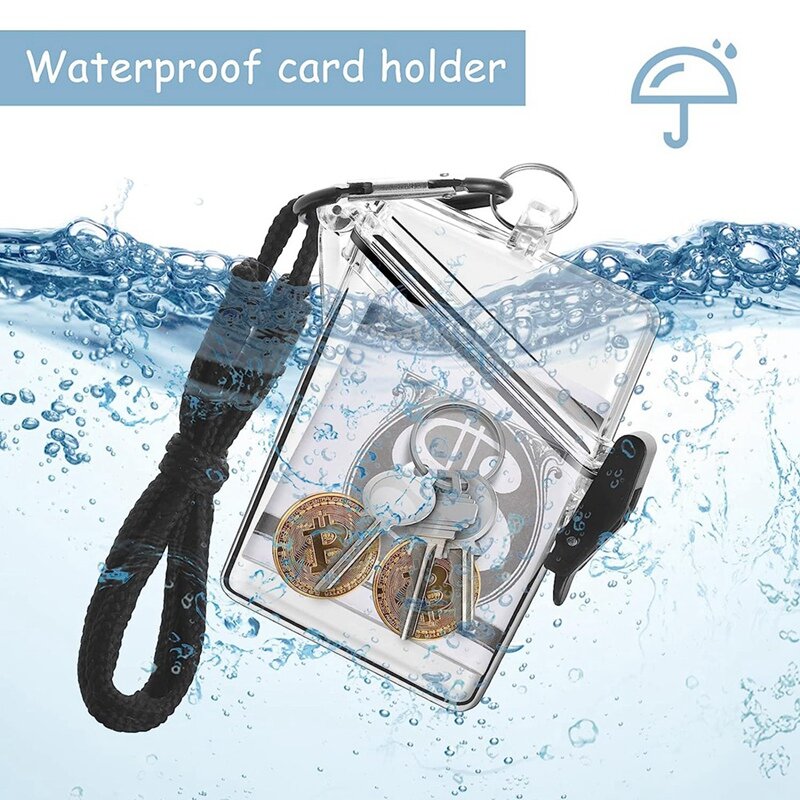 3 упаковки прозрачных чехлов для карт со шнурком, прозрачные водонепроницаемые ремешки для Id значков и ключей