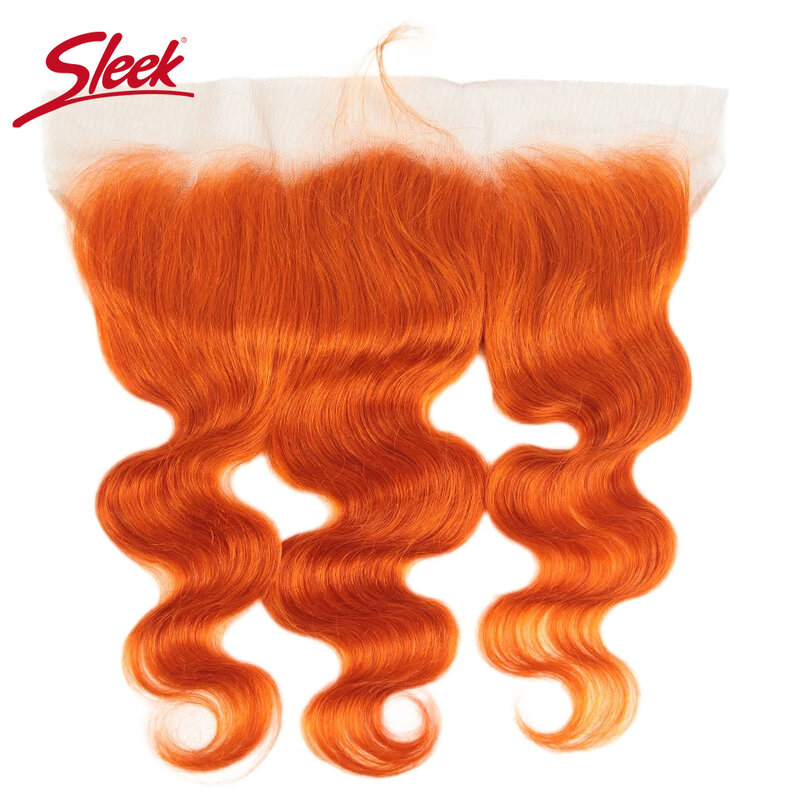 Gestroomlijnde Blonde 613 Kanten Sluiting Oranje Frontale Peruaanse Steil Mensenhaar Remy Hair Zwitserse Kanten Sluiting Gratis Verzending