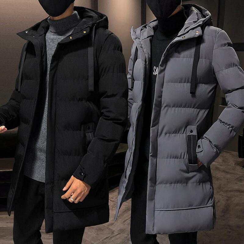 Stylish Men Jacket Super Soft Solid Color Winter Cotton Padded Zipper Windbreaker  Men Coat Windproof