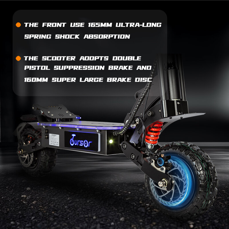 E-Scooter Off-Road dobrável para adultos, scooters elétricos poderosos do pontapé, 50MPH, 56 Miles Range, potência total 6000W, motor duplo 60V