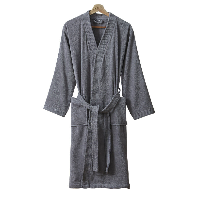 100% Katoenen Badjas Voor Mannen Lange Dikke Absorberende Badstof Badjas Kimono Heren Handdoek Badjas Plus Nachtkleding Vrouwen Kamerjas
