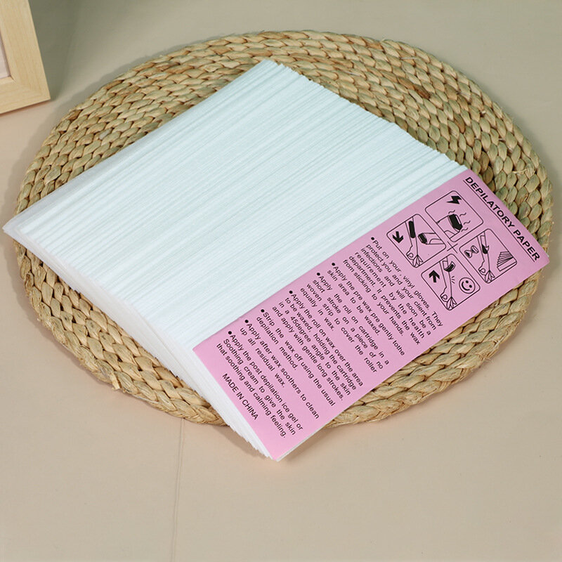 Бумага для восковой депиляции, 100 шт. в упаковке, Нетканая ткань для восковой депиляции, белая одноразовая бумага для восковой депиляции