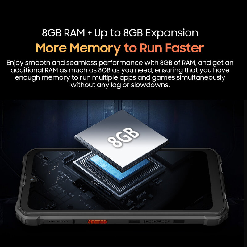 Blackview BV5300 Plus смартфон с 5,5-дюймовым дисплеем, восьмиядерным процессором, ОЗУ 8 Гб, ПЗУ 6,1 ГБ, 13 МП, 128 мАч