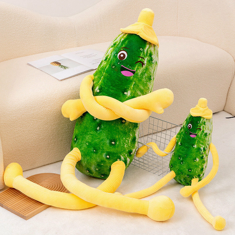 Mainan bantal mewah mentimun lucu besar kreatif boneka Anime boneka tanaman sayur bantal mainan anak perempuan lembut lucu