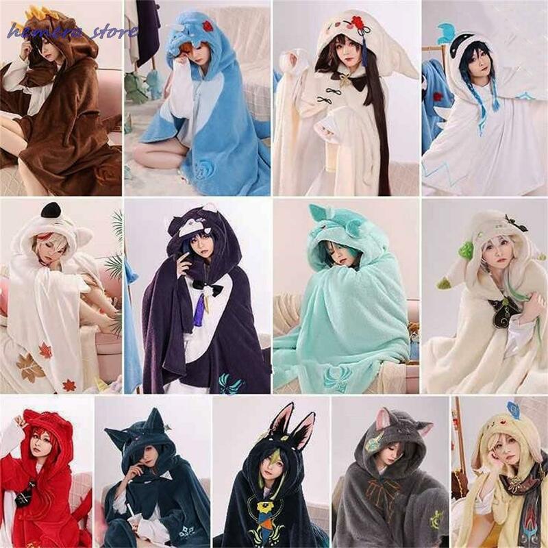 Genshin Impact Kazuha Scaramouche Wanderer Venti Hutao Cosplay Blanket Cloak Cape Funny Fleece 12 Pajamas Anime Costume Hoodie
