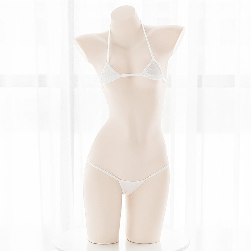Amine-Conjunto de Bikini para niñas, de estilo japonés traje de baño, Bandage con cuello Halter, cintura baja, Sexy
