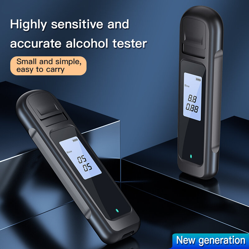 Portable Automatic Alcohol Tester LED Screen Display USB Rechargeable Breathalyzer Alcohol Professional Test Tool