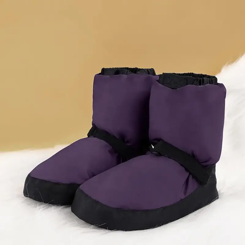 รองเท้าบัลเล่ต์สำหรับเด็กและผู้หญิงพื้นแบนดีไซน์ทันสมัยทนทานสำหรับฝึกเต้นในฤดูหนาว