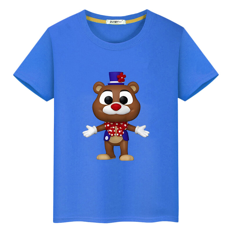 FNAF-T-shirt imprimé 100% en coton pour garçon et fille, vêtement court et décontracté, dessin animé, ours, lapin, jeu, kawaii, Y-Y2K, cadeau de vacances, été