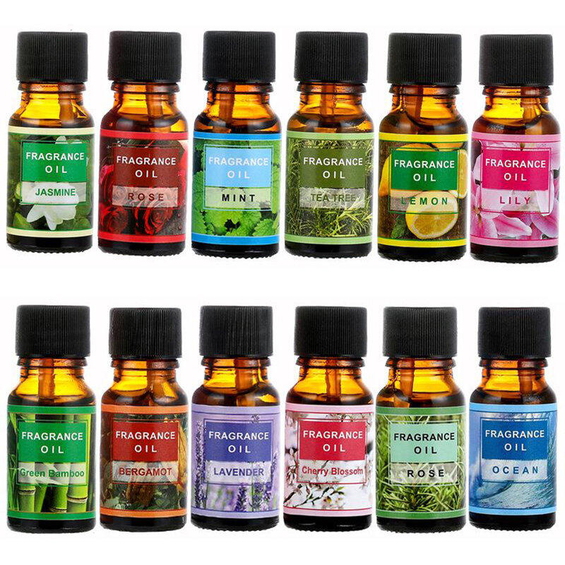 Aceite de aromaterapia de 10ml, botella de vidrio ámbar, tapa de gotero, aromas ricos y complejo, adecuado para sales de baño y bombas