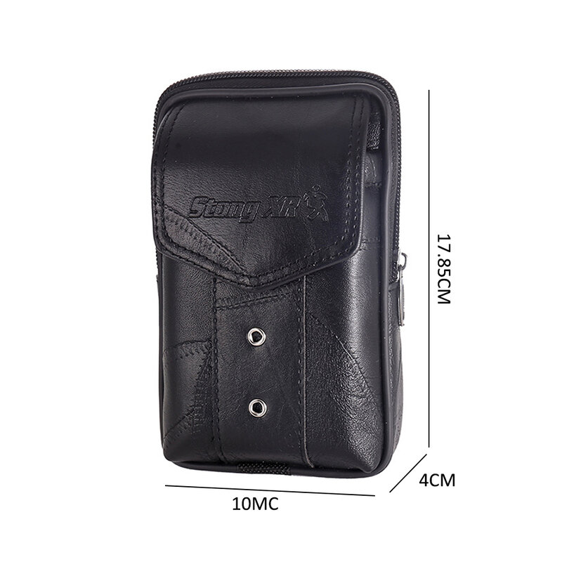 Casual Male Zipper Waist Bags Men Small Solid Card Holder Phone Packs Belt Fanny Purse PU Leather Belt Bum Bag Wallet Pouch