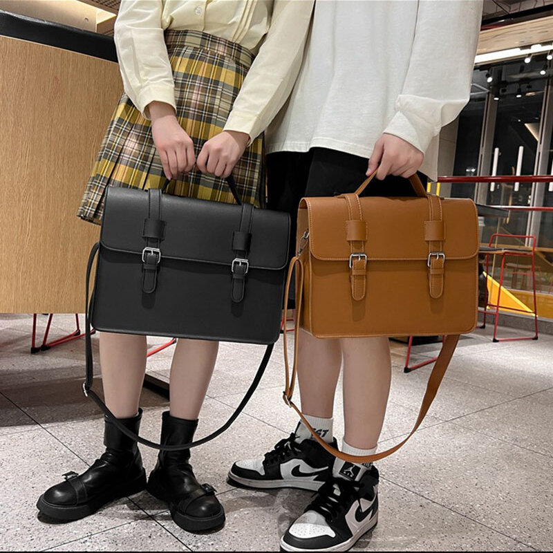 Tas tangan besar gaya Jepang, tas sekolah untuk remaja perempuan, tas Tote bahu JK, tas selempang