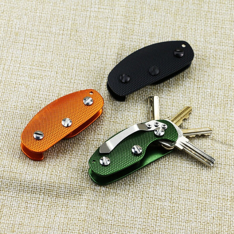 Outdoor portable key bag tool porte carte aluminum alloy key clip chain storage holder for keys purse men llavero monedero purse