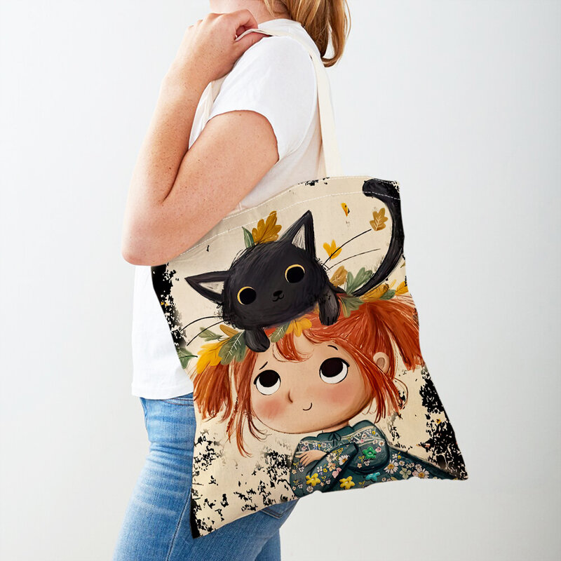 Kreskówka dziecięca torba na zakupy dla kobiet wielokrotnego użytku składana na co dzień dziewczyna torby na zakupy torba podróżna