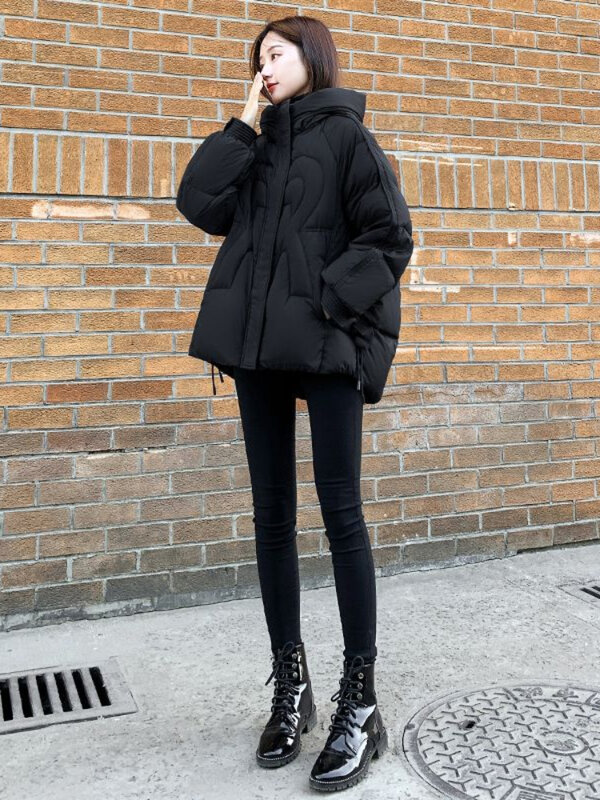 Jaket bulu angsa wanita musim dingin 2024, mantel kasual hangat Ultra ringan, jaket Puffer bertudung modis tebal Parka R530