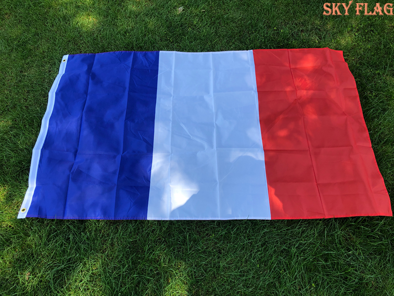 SKY flag Free Shipping Great France flag 90*150cm Hanging blue white red fra fr french Polyester Banner Decoration French flag