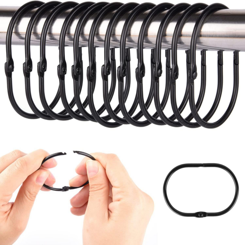 50 teile/satz Metall Vorhang ringe hängen Haken für halten Vorhänge Vorhänge Eisen rostfrei Dusch vorhang Haken Bad zubehör