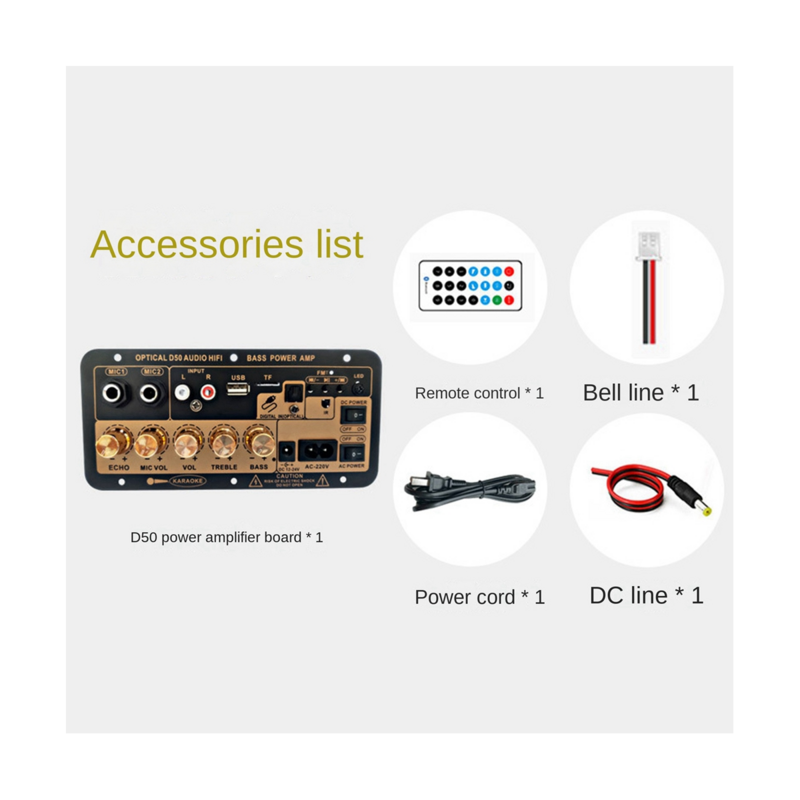 D50 35w Subwoofer-Leistungs verstärker platine mit optischem Audio 12 v24v220v Bluetooth-Audio verstärker platine für Audio-US-Stecker
