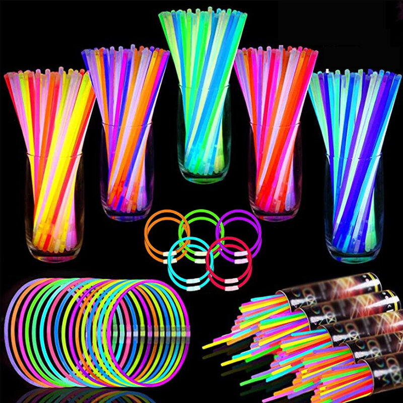 20/50/100 stücke Glow Sticks Partei Fluoreszenz Licht Glow In The Dark Armband Halskette Neon Hochzeit Geburtstag party Requisiten Decor