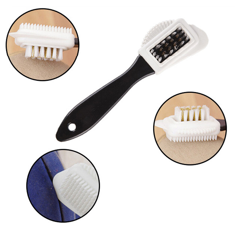Shoe Brush Three-sided Multifunctional Suede Brush Suede Leather Frosted Leather Suede Brush Leather Cleaner
