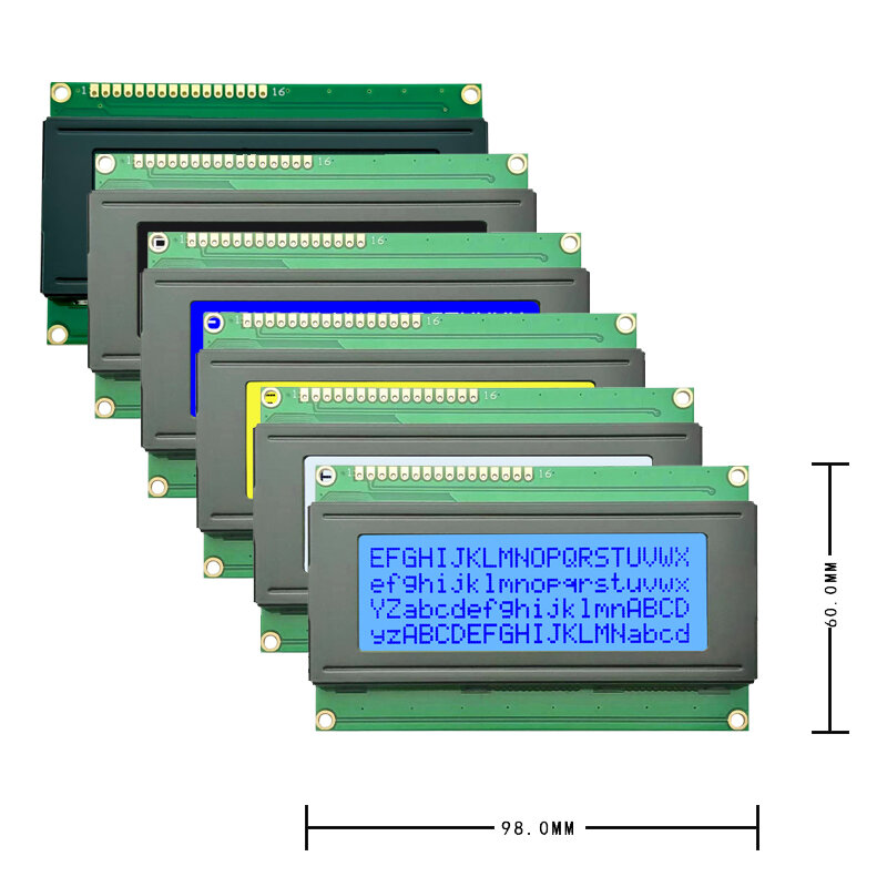 Módulo LCD DE 2004 caracteres, 20x4LCM, VA, caracteres blancos sobre fondo negro, 5V, HD44780, controlador o ST7066 o AIP31066