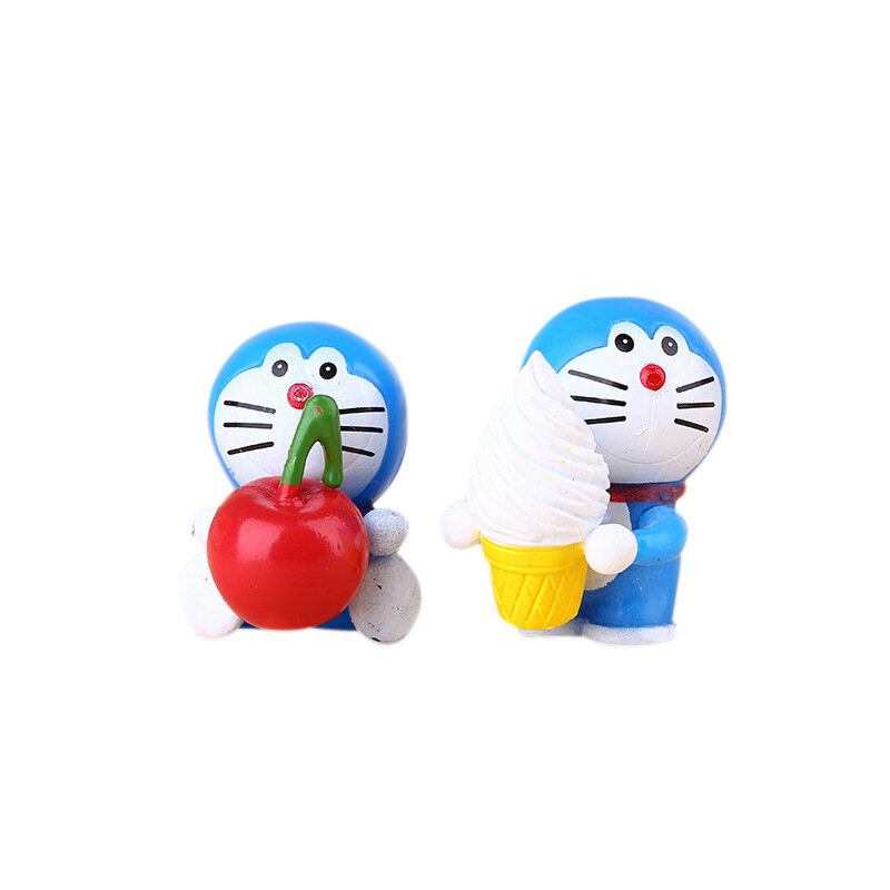 Figurki 6 PVC style Mini Kawaii Action Anime Doraemon zabawki dla dzieci prezenty bożonarodzeniowe Model Doraemon pejzaż z ogrodem lalki zabawki