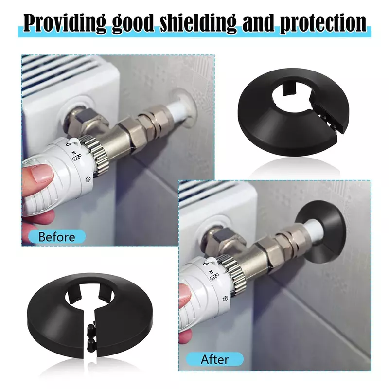 4/8/12pc 15mm Radiator Pipe Collars Cover Floor Decorative Radiator Escutcheon Water Pipe Cover For Wall Duct Faucet Accessories