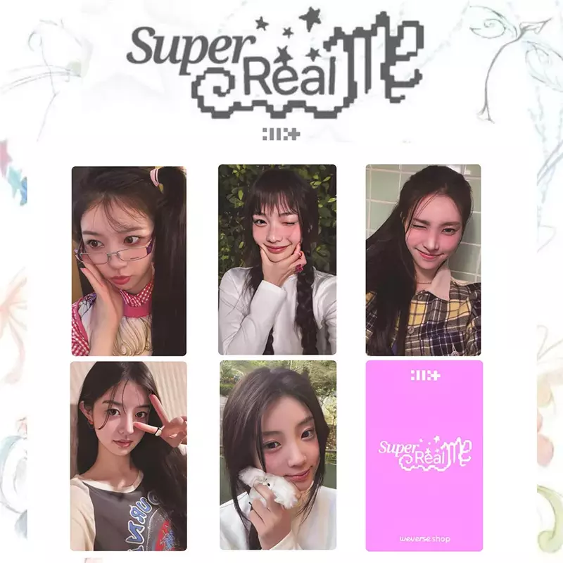 Kpop Illit Lomo Card Photocard Yunah Minju Moka Wonhee Iroha Super Real Me Dubbele Kanten Kaart Cadeau Fans Collectie