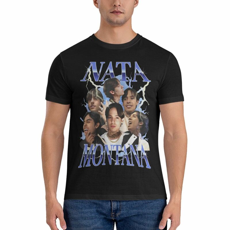 Camiseta de manga curta Nata Montana masculina e feminina, design Cano Natural, rapper, tops de algodão artistas, camiseta novidade