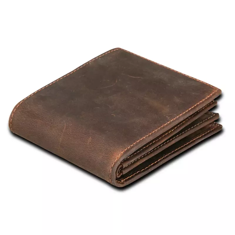 BV02 Мужской винтажный кошелек из натуральной воловьей кожи, мужской кошелек ручной работы, кошелек для монет, короткий кошелек