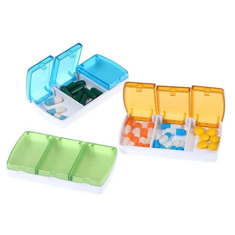 1PCS 3 Grids Pill Box Case Pills Organizer Case Portable Plastic Travel Medical Drugs Tablet Storage Container Medicine Box