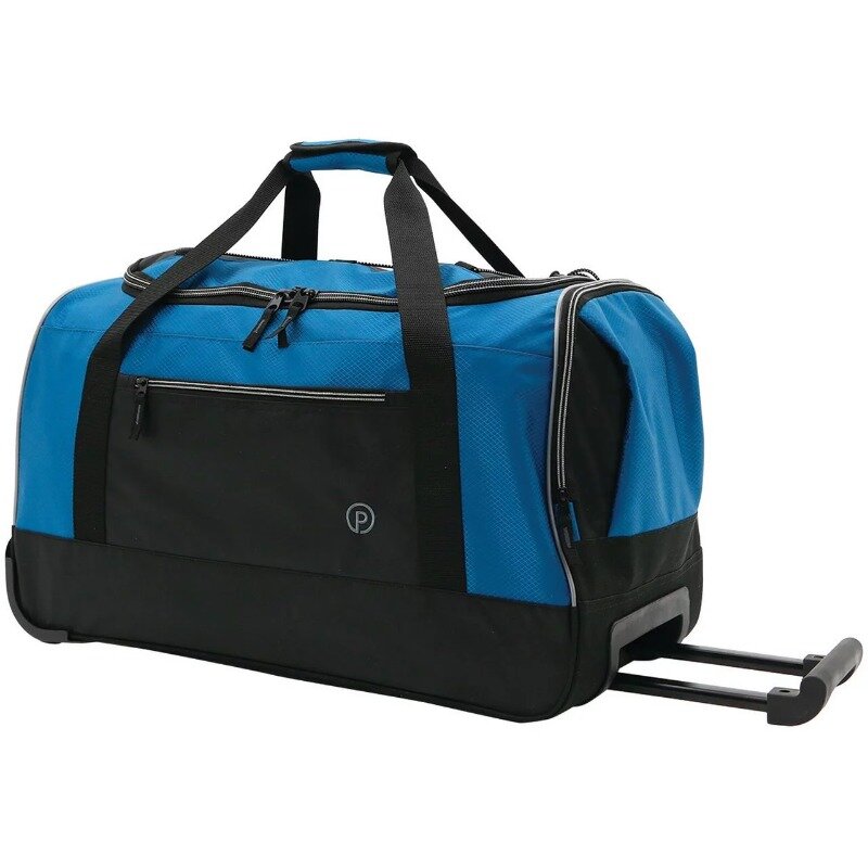 25" Rolling Travel Duffel Bag with Telescopic Handle, Teal