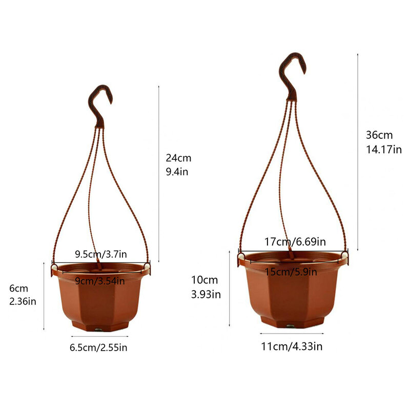 1PC Plastic Flower Pot Chain Plant Basket Plant Holder Hanging Balcony Decor  Plant Pots Hanger Hook Garden Accessories
