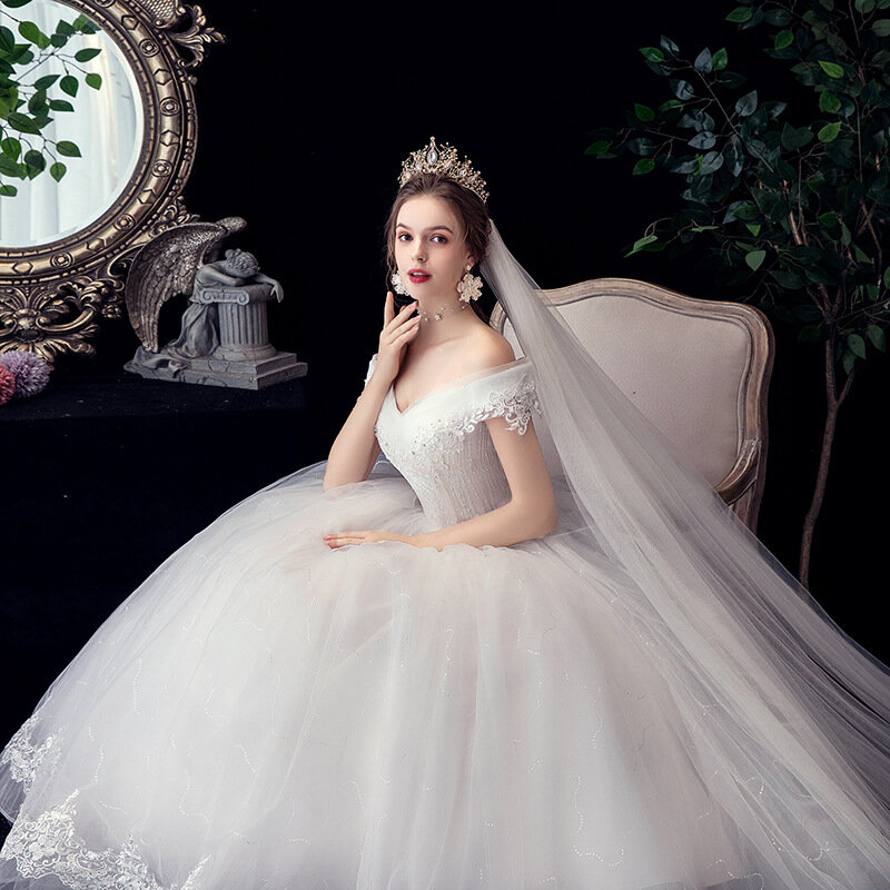 Robe de mariée en dentelle à imprimé floral, élégante et à la mode, col en V, robe de Rh, robe de soirée de mariage initiée, nouveau, 2024