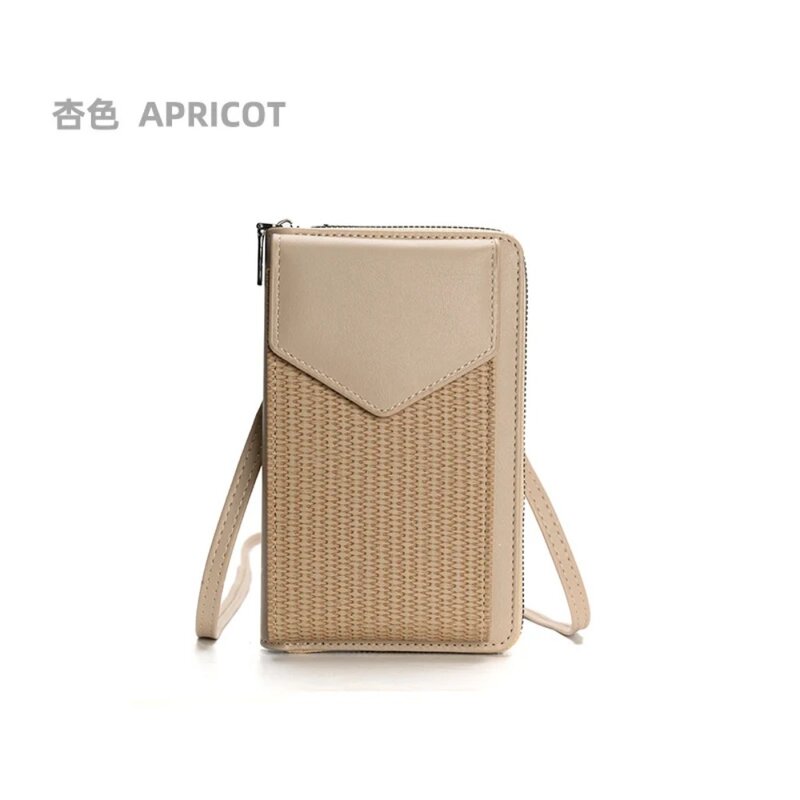 Dompet warna Solid tas ponsel dompet uang wanita saku bahu kecil tas tangan selempang monedero dibuka dibuka kerutan