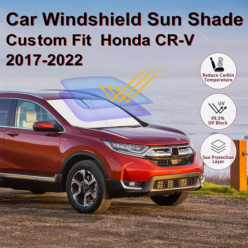 Foldable Front Window Shield Cover Reflective Sun Visor Protector Block Heat Keep Car Cooler For Honda CR-V 17-22 Accessories