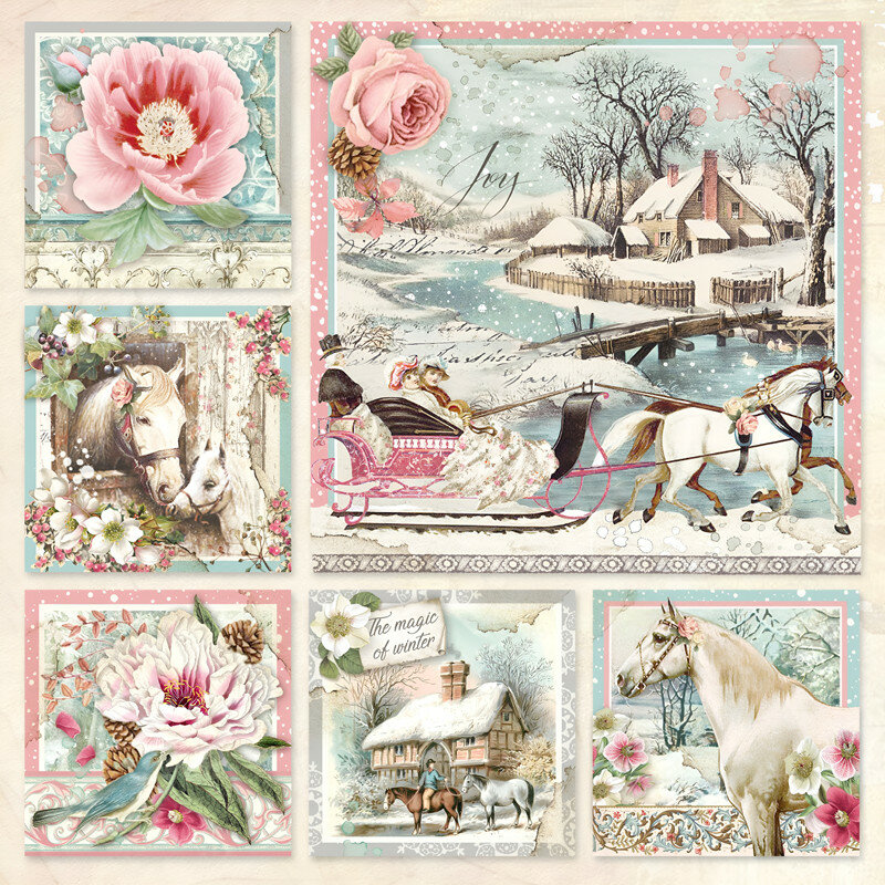 23Pcs/Pack Vintage Sweet Winter Sticker DIY Craft Scrapbooking Album Junk Journal Decorative Stickers